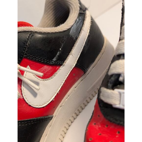 Nike Air Force 1 Low Red Black Mens Size 8.5 White Sneakers Shoes main image 11